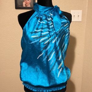 Dressy Blouson Style Halter Top with Tie. Sz XL.